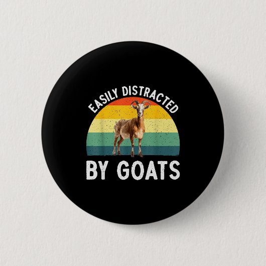Funny Goat Design Men Women Kid Farm Animal Pygmy Button (Vorderseite)