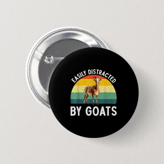 Funny Goat Design Men Women Kid Farm Animal Pygmy Button (Vorne & Hinten)