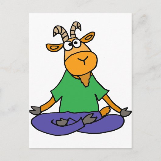 Funny Goat Doing Lotus Position Yoga Postkarte (Vorderseite)