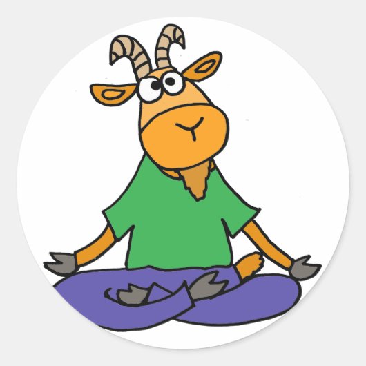 Funny Goat Doing Lotus Position Yoga Runder Aufkleber (Vorderseite)