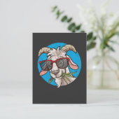Funny Goat Face mit Sonnenbrille Postkarte (Stehend Vorderseite)