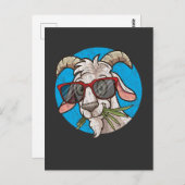 Funny Goat Face mit Sonnenbrille Postkarte (Vorne/Hinten)