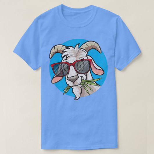 Funny Goat Face mit Sonnenbrille T-Shirt (Design vorne)