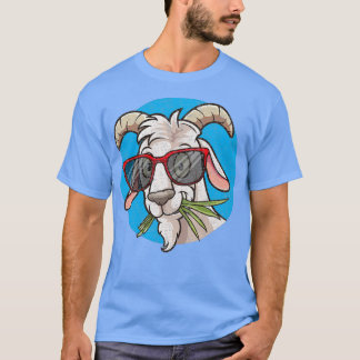Funny Goat Face mit Sonnenbrille T-Shirt