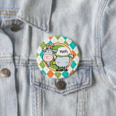 Funny Goat; farbenfrohe Raute Muster Button (Beispiel)
