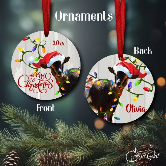 Funny Goat geknallt in Weihnachtslicht Lichter Orn Keramik Ornament