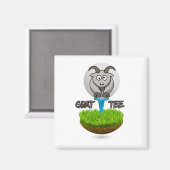 Funny Goat Golf T-Shirt Magnet (Vorderseite/Rückseite)