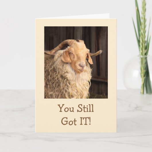 Funny Goat Handsome Devil Birthday Karte (Vorderseite)