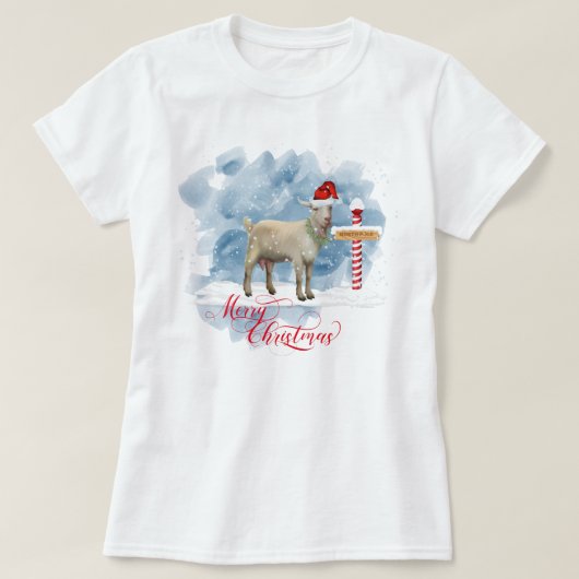Funny Goat Liebhaber Weihnachten Nordpol T-Shirt (Design vorne)