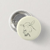 Funny Goat Line Zeichnend Tierkunstdesign Button (Vorne & Hinten)