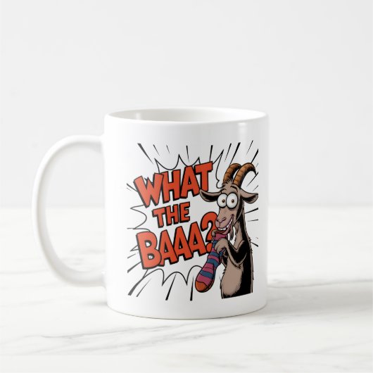 Funny Goat Meme - "Was für ein BAAA?" Unglaublich  Kaffeetasse (Links)