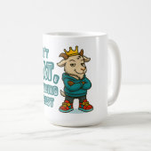 Funny Goat Mug with Crown & Swagger Attitude Kaffeetasse (VorderseiteRechts)