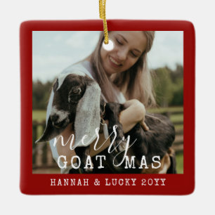 Funny Goat Personalisiert Foto Farm Pächter Weihna Keramikornament