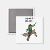 Funny Goat Rodeo Job Spaß Cartoon Magnet (Vorderseite/Rückseite)