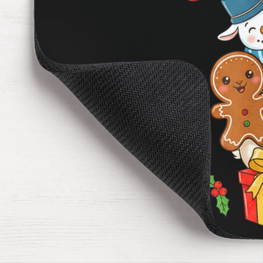 Funny Goat Santa Elf Snowman Christmas Womens Mens Mousepad (Ecke)