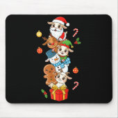 Funny Goat Santa Elf Snowman Christmas Womens Mens Mousepad (Vorne)