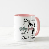 FUNNY GOAT | Sie sagen, Crazy Goat Lady SW Pastell Tasse (VorderseiteRechts)