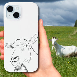 Funny Goat Stillinie Zeichnend Tierkunstdesign iPhone 15 Hülle