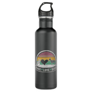 Funny Goat Vintag Retro Peace Liebe Goats Farm Gir Edelstahlflasche