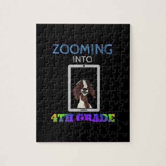 Funny Goat Virtual 4th Grader Zurück zur Schule 20 Puzzle (Vertikal)