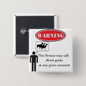 Funny Goat Warning Button (Vorne & Hinten)