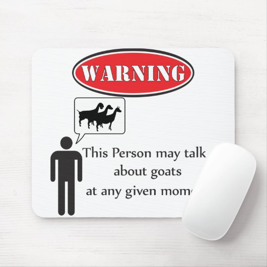 Funny Goat Warning Mousepad (Mit Mouse)