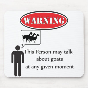 Funny Goat Warning Mousepad