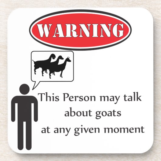 Funny Goat Warning Untersetzer (Vorderseite)
