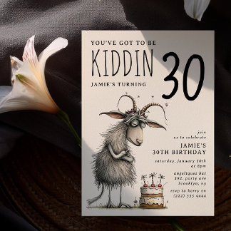 Funny Goat Whimsical Erwachsene Geburtstag Einladung