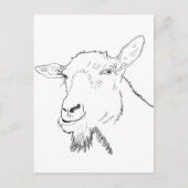 Funny Goat Zeichnend Postkarte (Vorderseite)