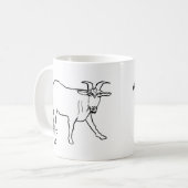 Funny Goat Zeichnend Quirky Cartoon Farm Tierart Kaffeetasse (Vorderseite Links)