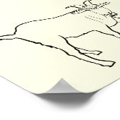 Funny Goat Zeichnend Quirky Cartoon Farm Tierart Poster (Ecke)