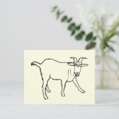 Funny Goat Zeichnend Quirky Cartoon Farm Tierart Postkarte (Stehend Vorderseite)