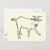 Funny Goat Zeichnend Quirky Cartoon Farm Tierart Postkarte (Vorne/Hinten)