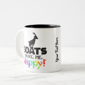FUNNY GOAT | ZIEGEN machen mich glücklich Zweifarbige Tasse (Vorderseite Links)