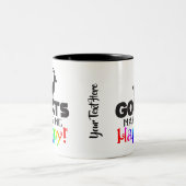 FUNNY GOAT | ZIEGEN machen mich glücklich Zweifarbige Tasse (Mittel)