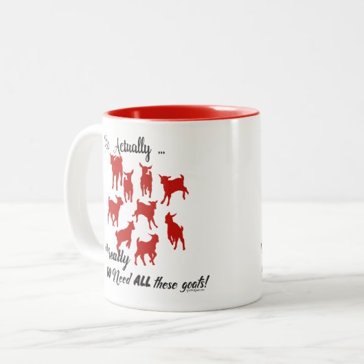 FUNNY GOATS | BRAUCHEN SIE all diese Ziegen GetYer Zweifarbige Tasse (Vorderseite Links)