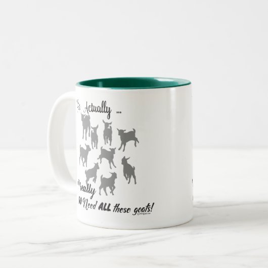 FUNNY GOATS | BRAUCHEN SIE all diese Ziegen GetYer Zweifarbige Tasse (Vorderseite Links)