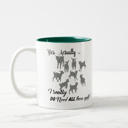 FUNNY GOATS | BRAUCHEN SIE all diese Ziegen GetYer Zweifarbige Tasse (Links)
