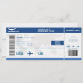 Funny Goaway Party, Boarding Pass Ticket Einladung (Vorderseite)