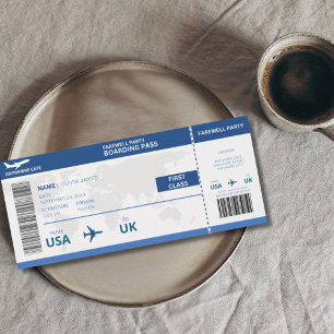 Funny Goaway Party, Boarding Pass Ticket Einladung