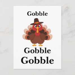 Funny Gobble Erntedank Niedlich Minimalistisch Tür Feiertagspostkarte