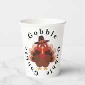 Funny Gobble Erntedank Niedlich Minimalistisch Tür Pappbecher (Rückseite)