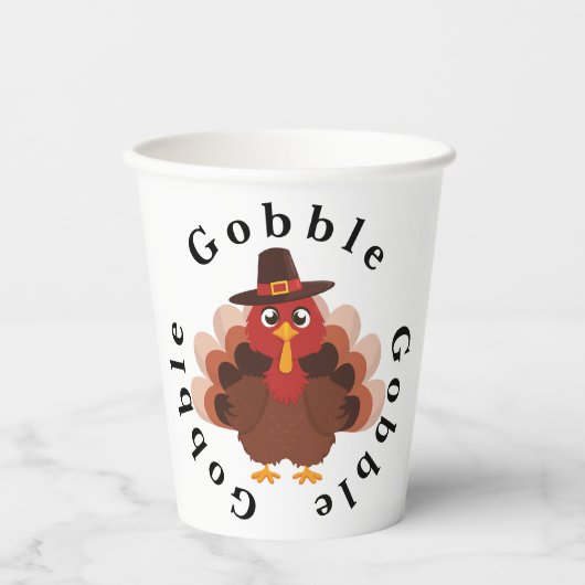 Funny Gobble Erntedank Niedlich Minimalistisch Tür Pappbecher (Vorderseite)
