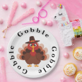 Funny Gobble Erntedank Niedlich Minimalistisch Tür Pappteller (Party)