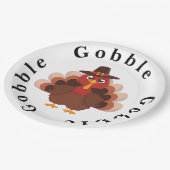 Funny Gobble Erntedank Niedlich Minimalistisch Tür Pappteller (Schrägansicht)