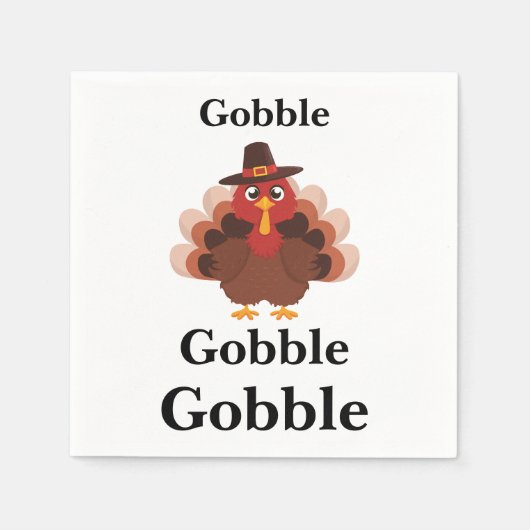 Funny Gobble Erntedank Niedlich Minimalistisch Tür Serviette (Vorderseite)