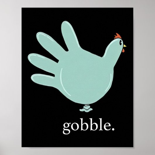 Funny Gobble Türkei Handschuh Medizin Nures Thanks Poster (Vorne)