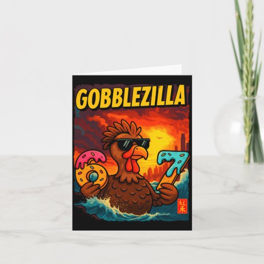 Funny Gobblezilla Meme Thanksgiving And 6-7 Christ Karte (Vorderseite)