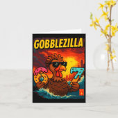 Funny Gobblezilla Meme Thanksgiving And 6-7 Christ Karte (Gelbe Blume)